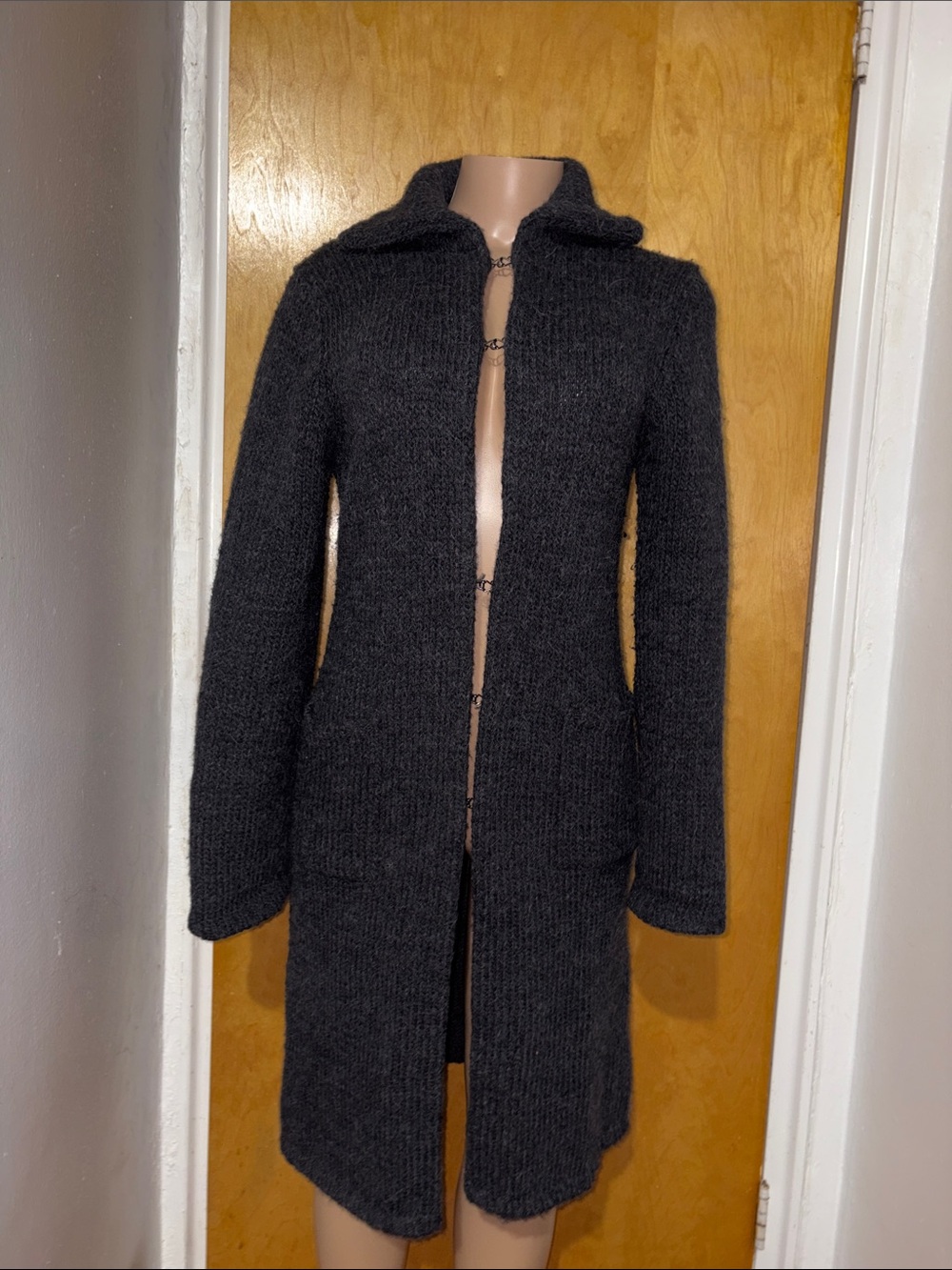 J. Crew Charcoal Long Knit Coatigan